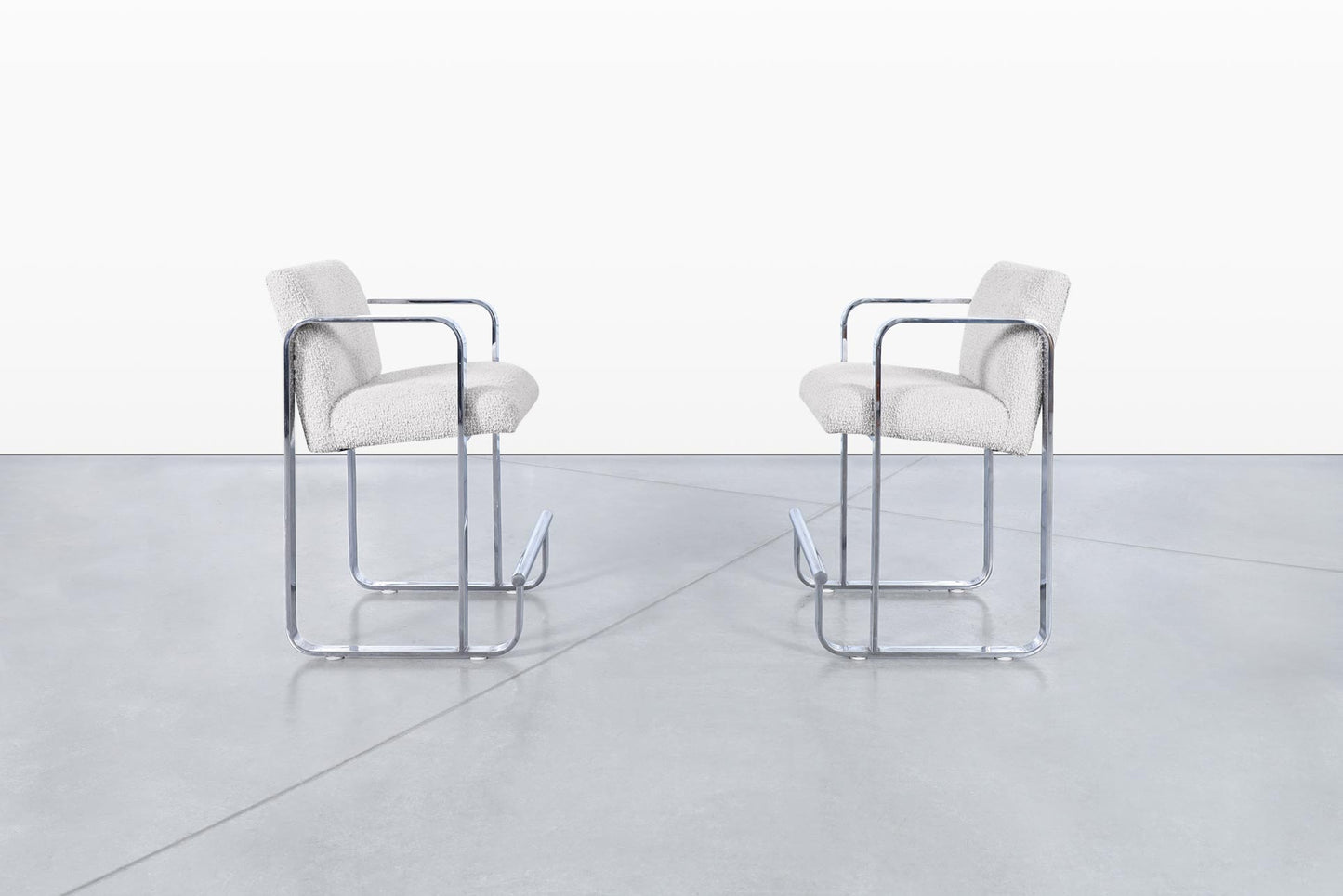 Mid-Century Modern Chrome Counter Stools