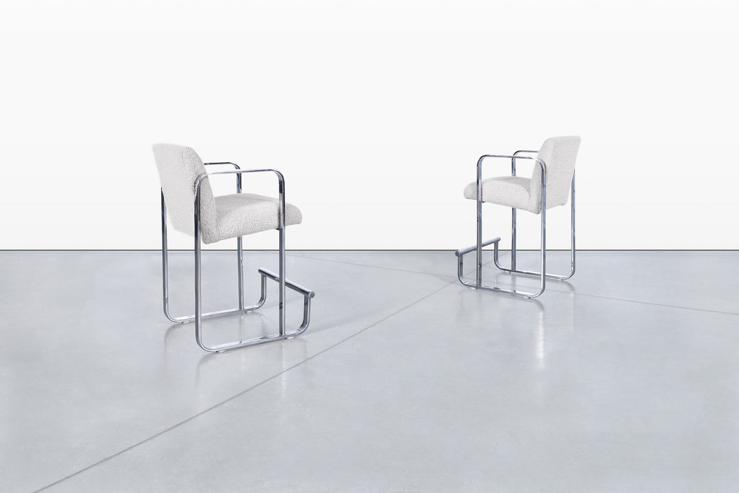 Mid-Century Modern Chrome Counter Stools