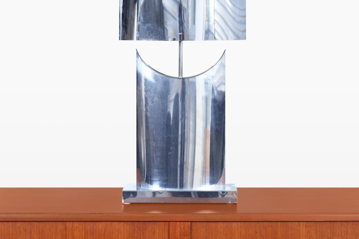 Mid-Century Oversized Chrome Lamp by Curtis Jere, Signed