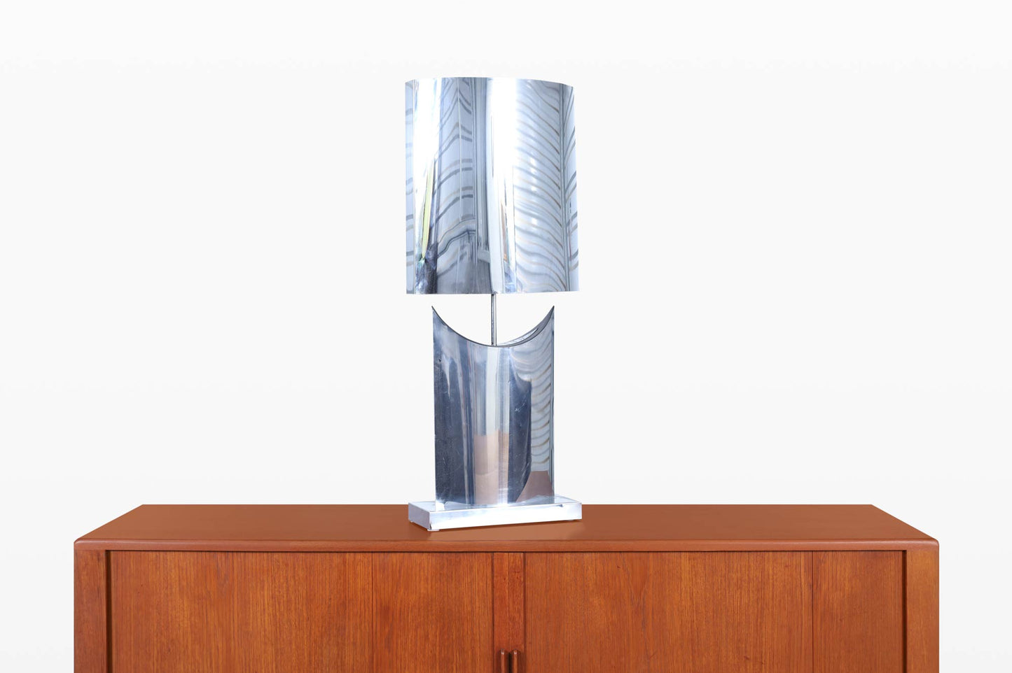 Mid-Century Oversized Chrome Lamp by Curtis Jere, Signed