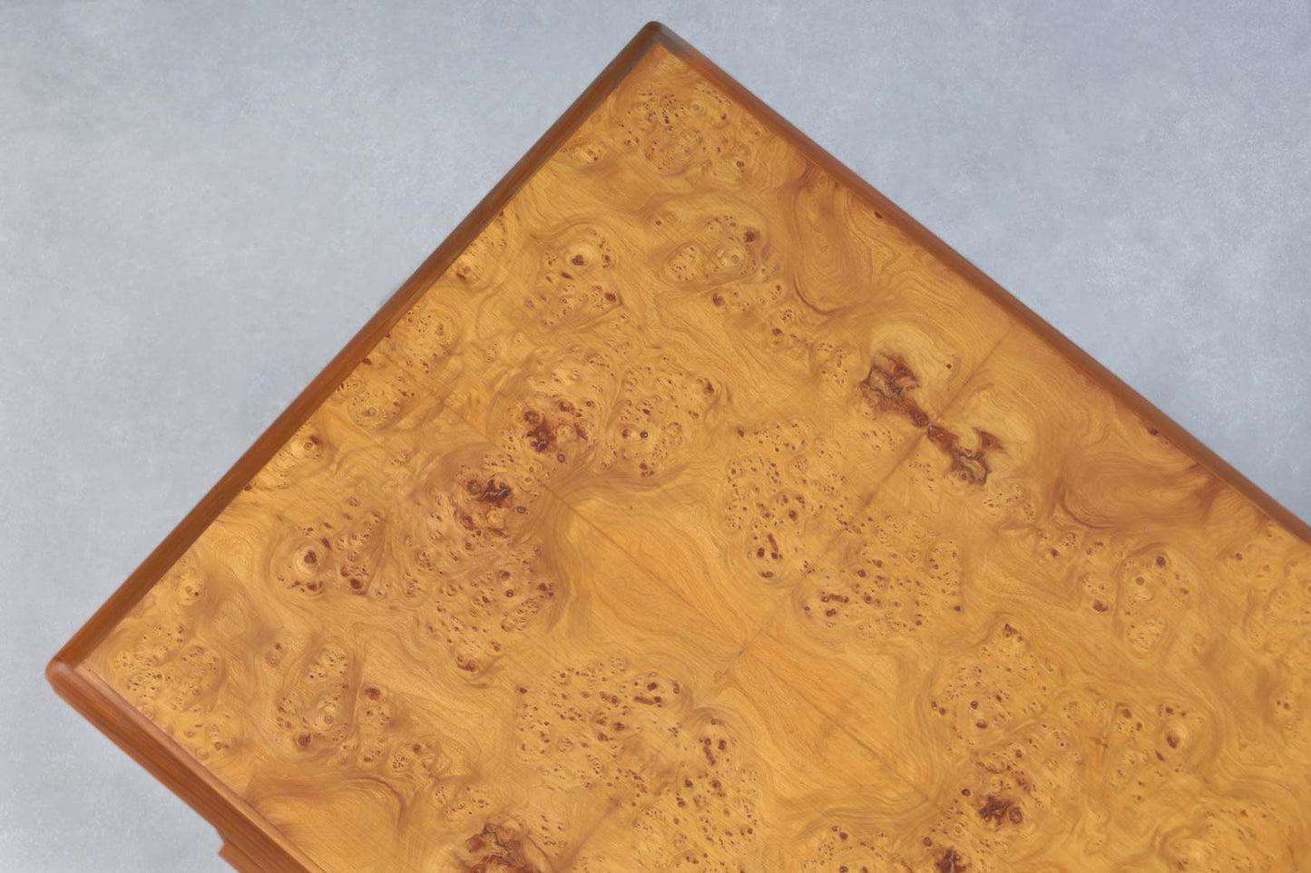 Mid-Century Modern Executive Burl Wood and Walnut Desk