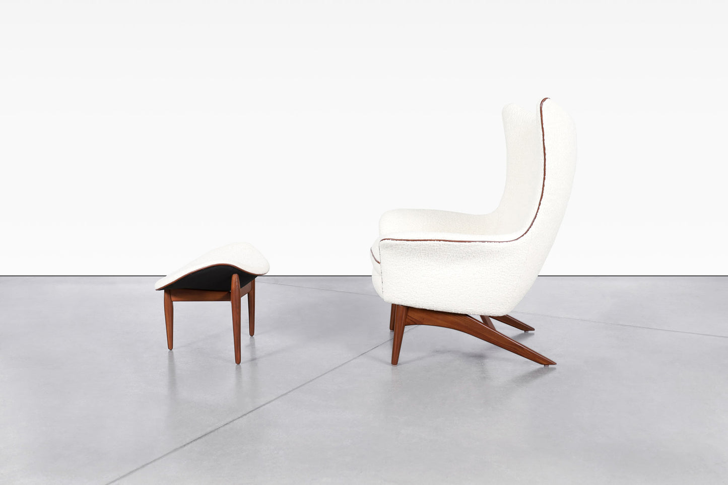 Mid-Century Reclining Lounge Chair and Ottoman by H.W. Klein for Bramin