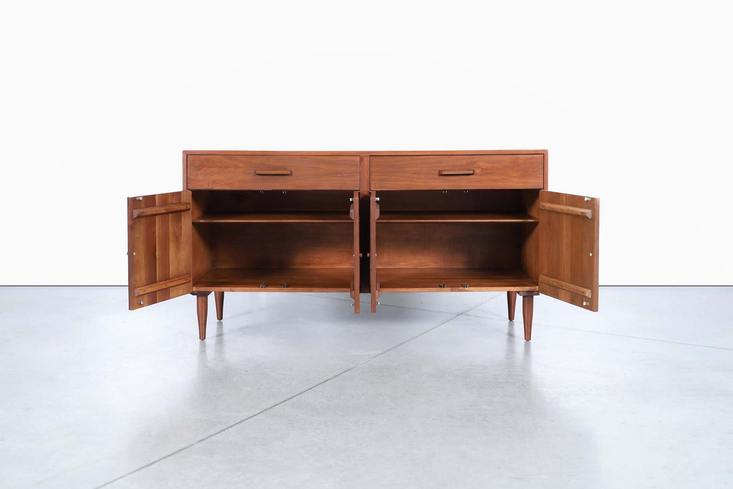 Mid-Century Modern Walnut Credenza by Ramseur Furniture
