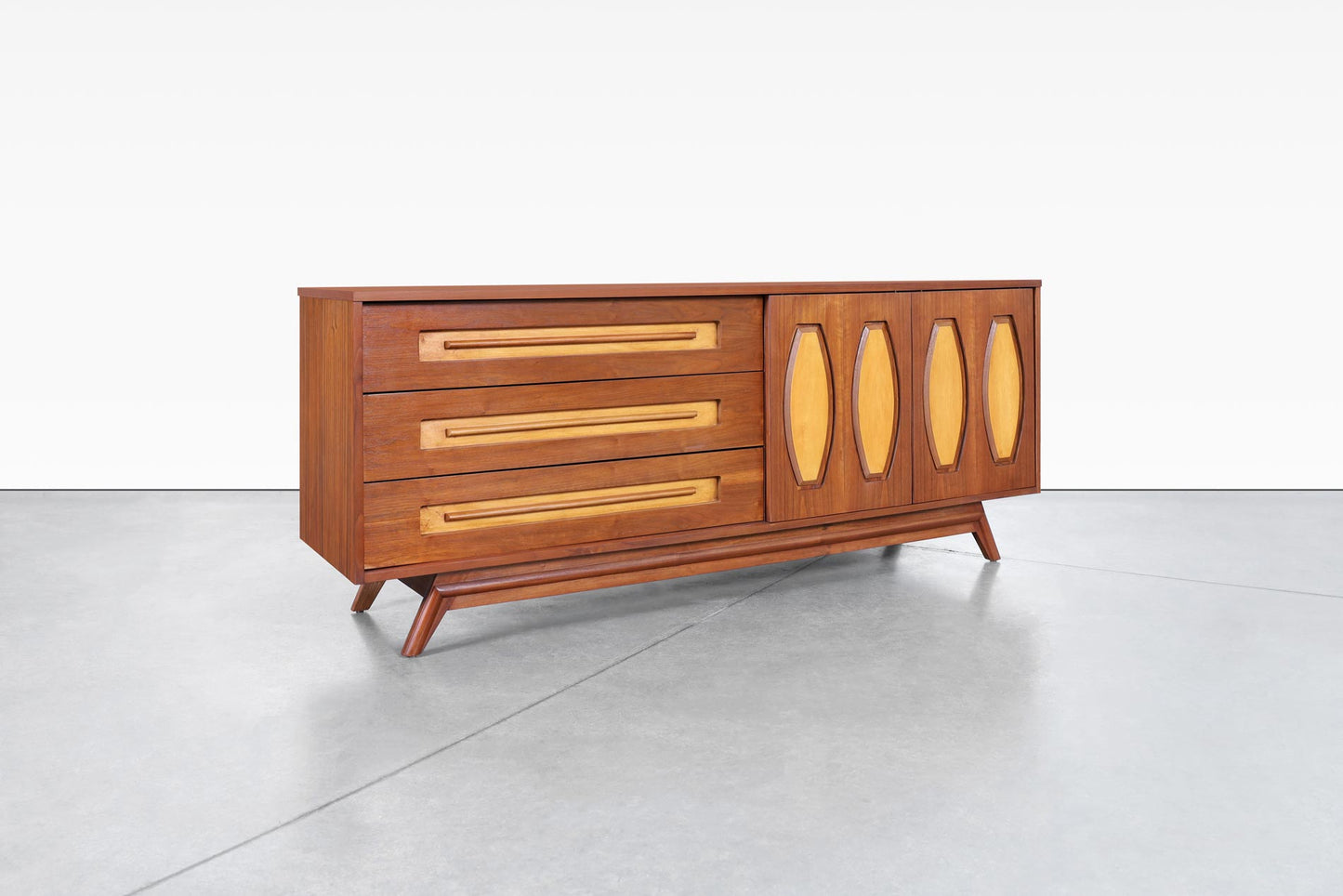 Mid-Century Modern Walnut Credenza by Young Mtg.