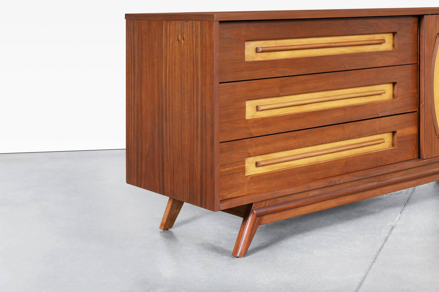 Mid-Century Modern Walnut Credenza by Young Mtg.