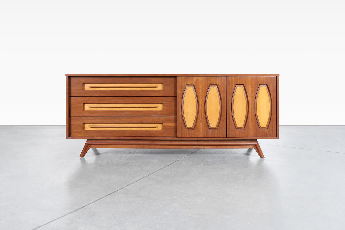 Mid-Century Modern Walnut Credenza by Young Mtg.