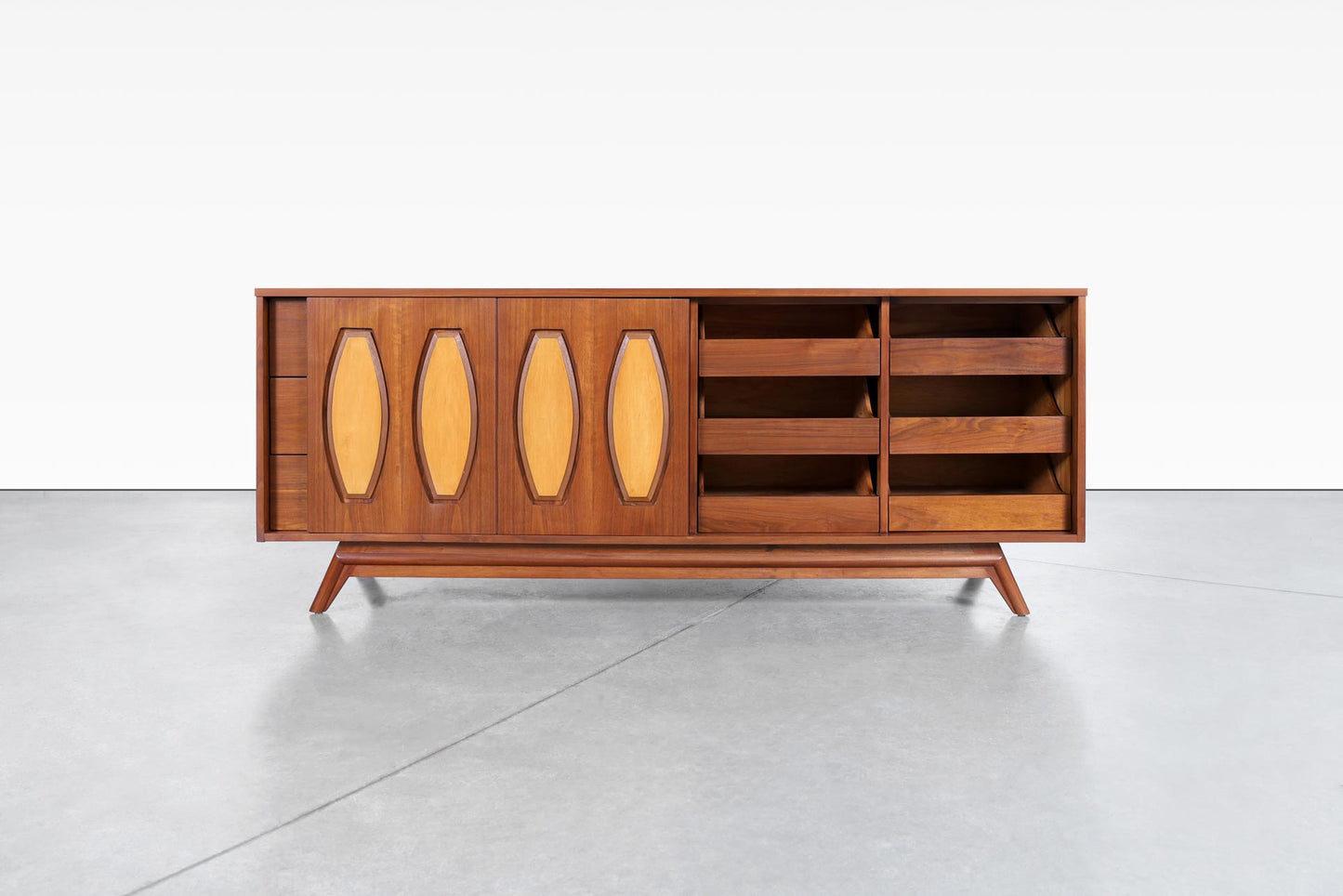 Mid-Century Modern Walnut Credenza by Young Mtg.