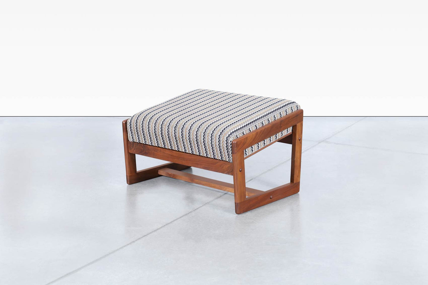 Mid-Century Modern Walnut Lounge Chair and Ottoman