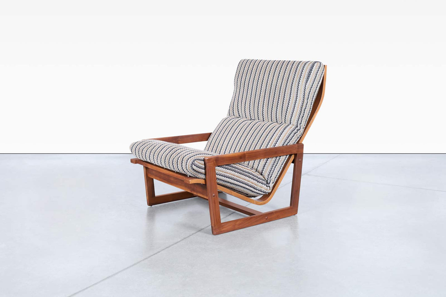 Mid-Century Modern Walnut Lounge Chair and Ottoman