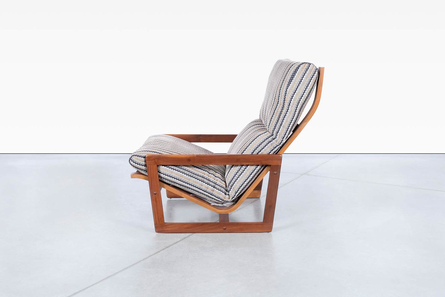 Mid-Century Modern Walnut Lounge Chair and Ottoman