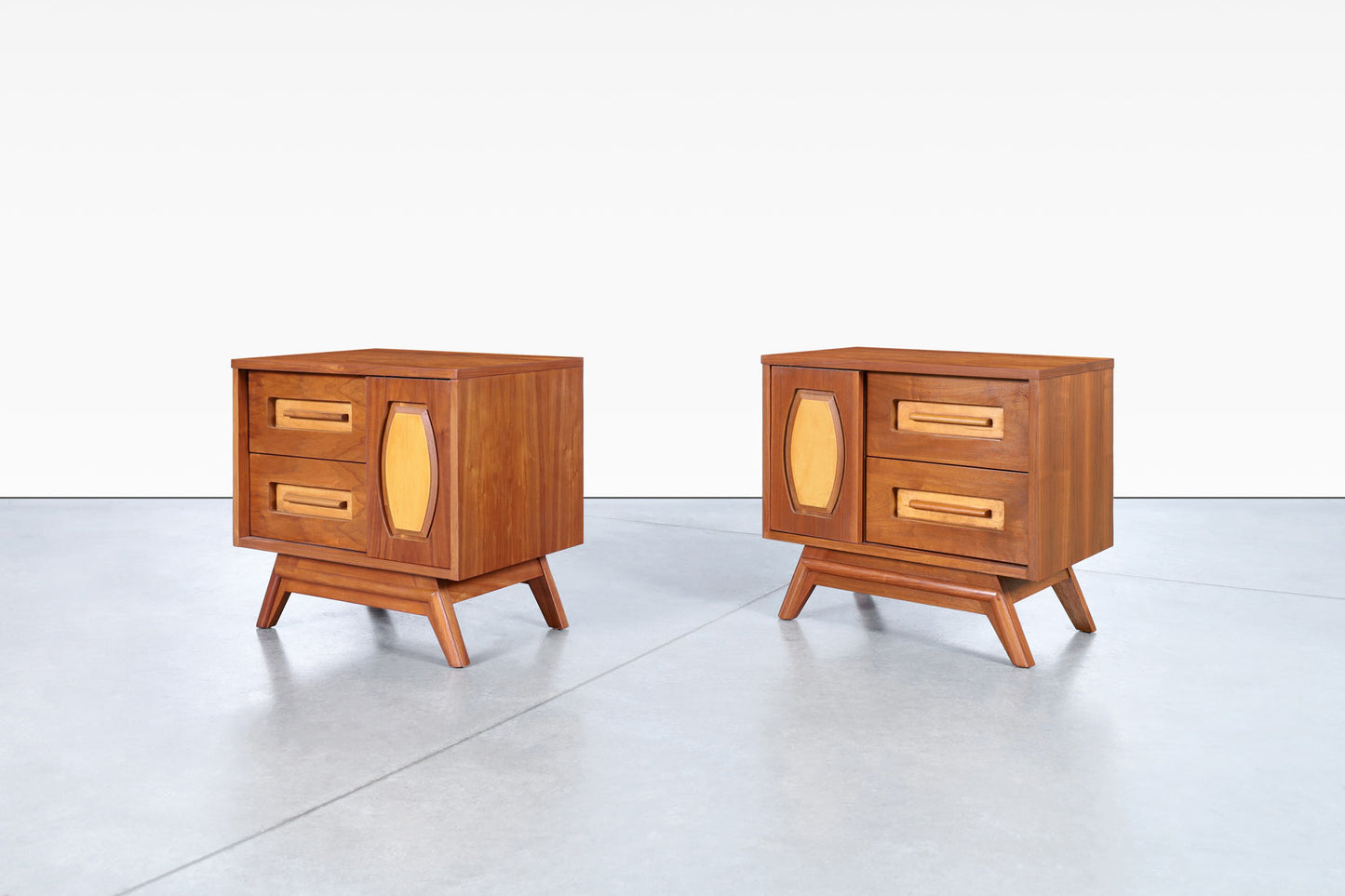 Mid-Century Modern Walnut Nightstands by Young Mfg.