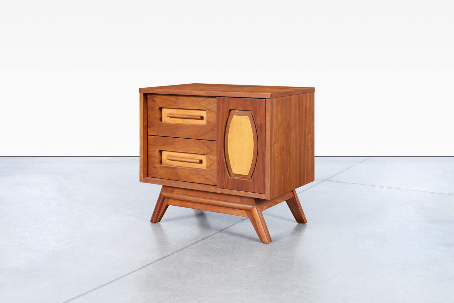 Mid-Century Modern Walnut Nightstands by Young Mfg.