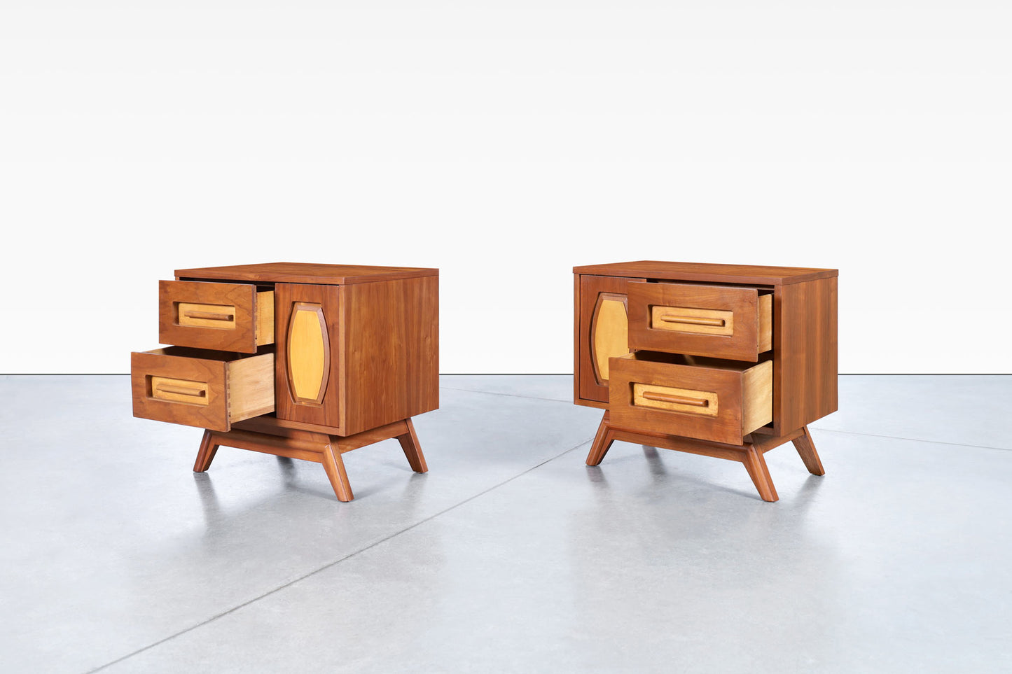 Mid-Century Modern Walnut Nightstands by Young Mfg.