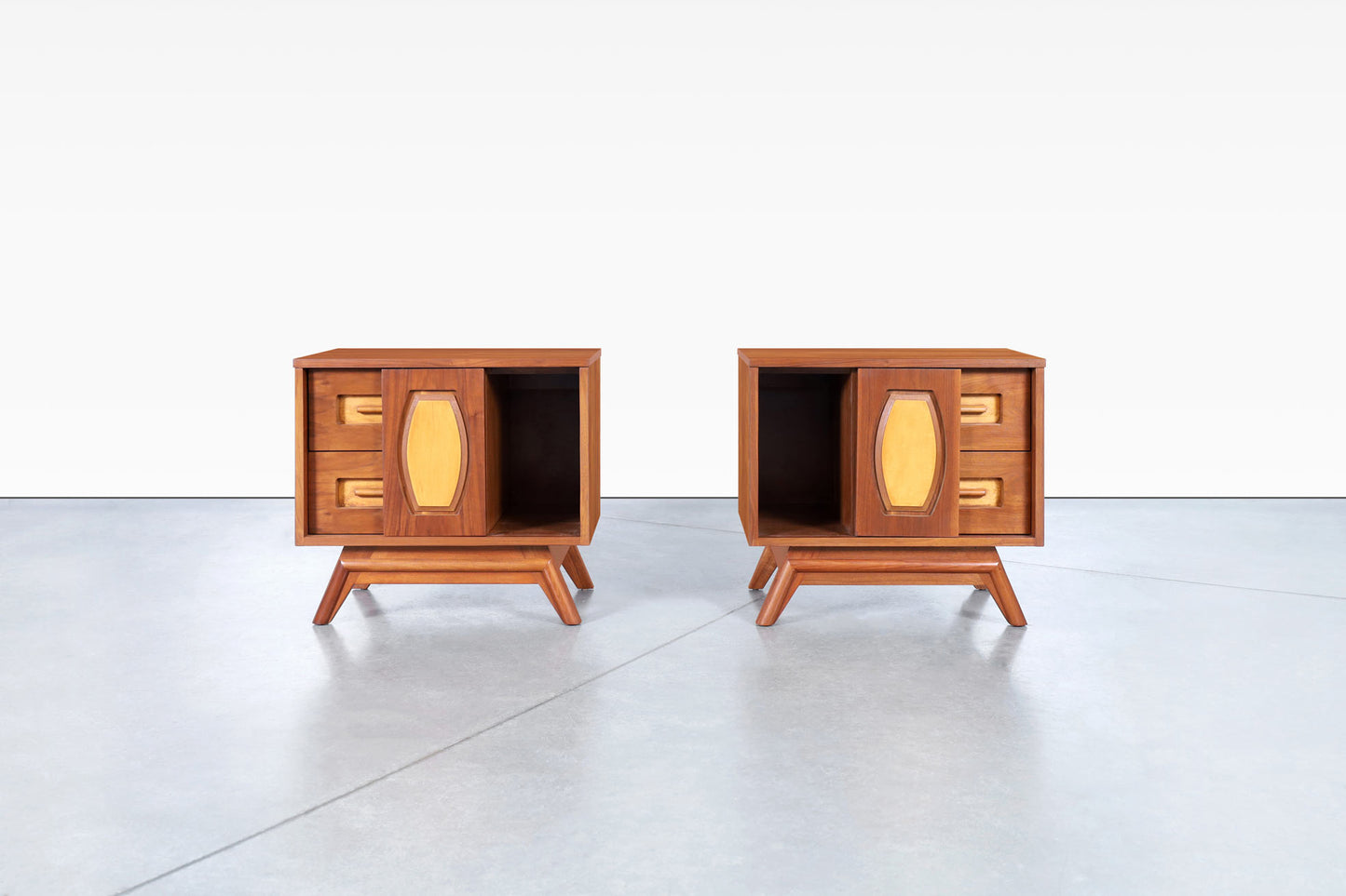 Mid-Century Modern Walnut Nightstands by Young Mfg.