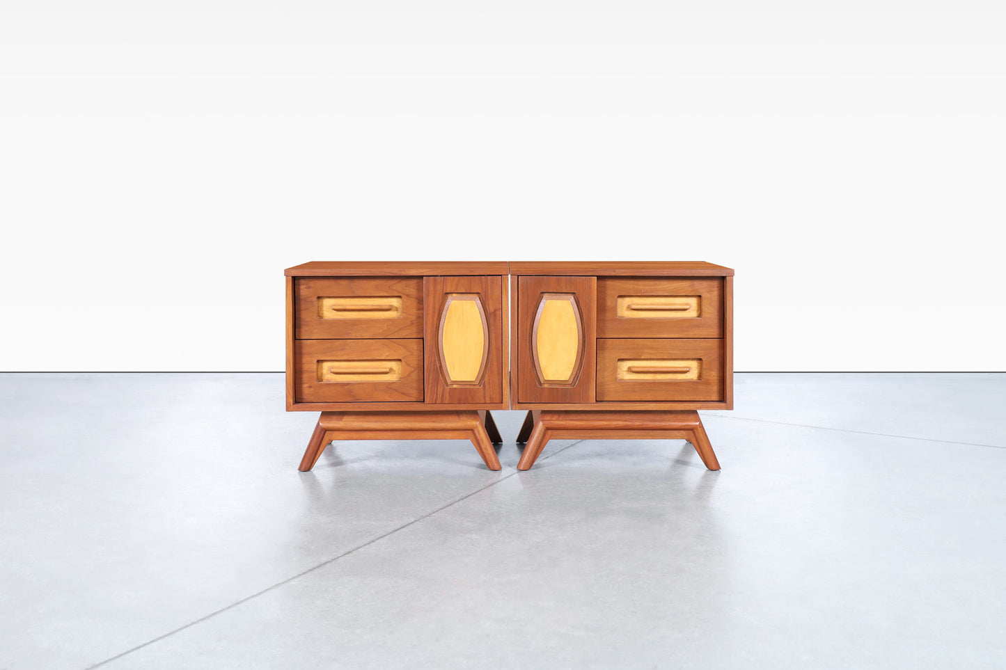 Mid-Century Modern Walnut Nightstands by Young Mfg.