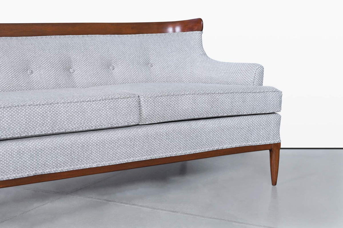 Mid-Century Modern Curved Walnut Sofa by Erwin Lambeth and Tomlinson, 1950s