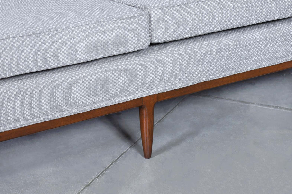 Mid-Century Modern Curved Walnut Sofa by Erwin Lambeth and Tomlinson, 1950s