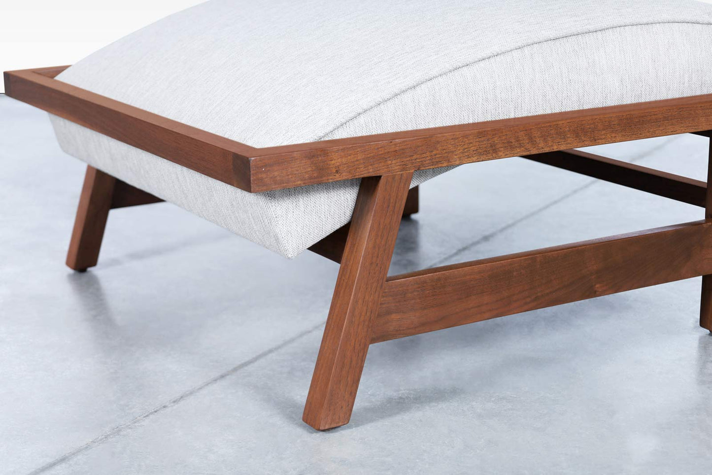 Mid-Century Walnut Lounge Chair and Ottoman Styled After Tobia Scarpa