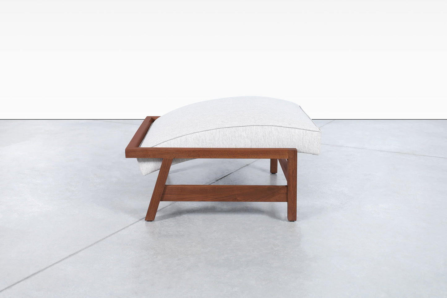 Mid-Century Walnut Lounge Chair and Ottoman Styled After Tobia Scarpa