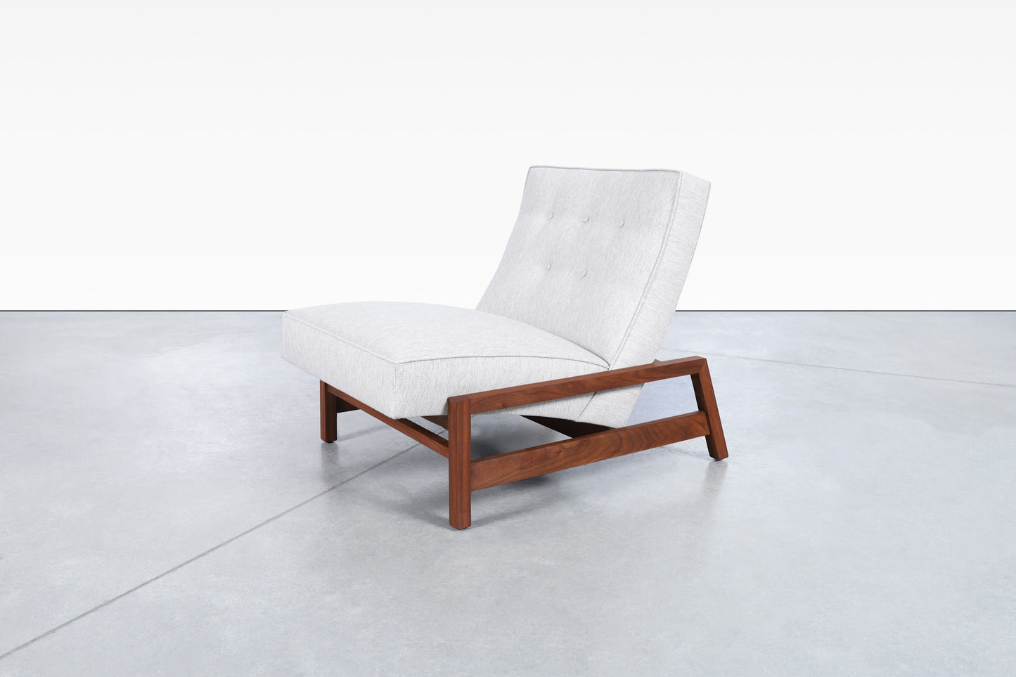 Mid-Century Walnut Lounge Chair and Ottoman Styled After Tobia Scarpa
