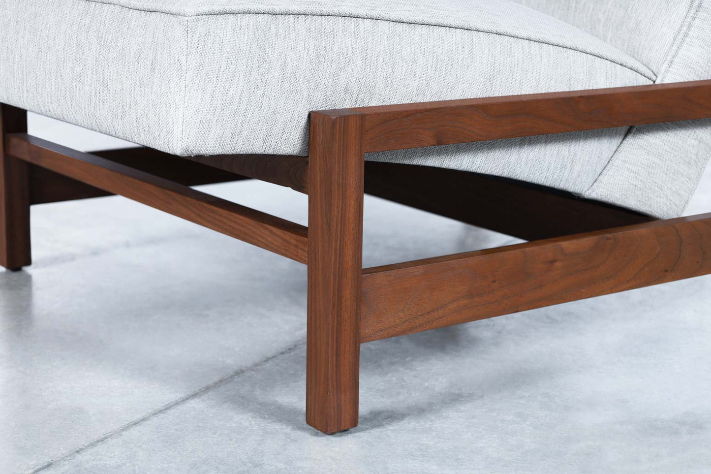 Mid-Century Walnut Lounge Chair and Ottoman Styled After Tobia Scarpa