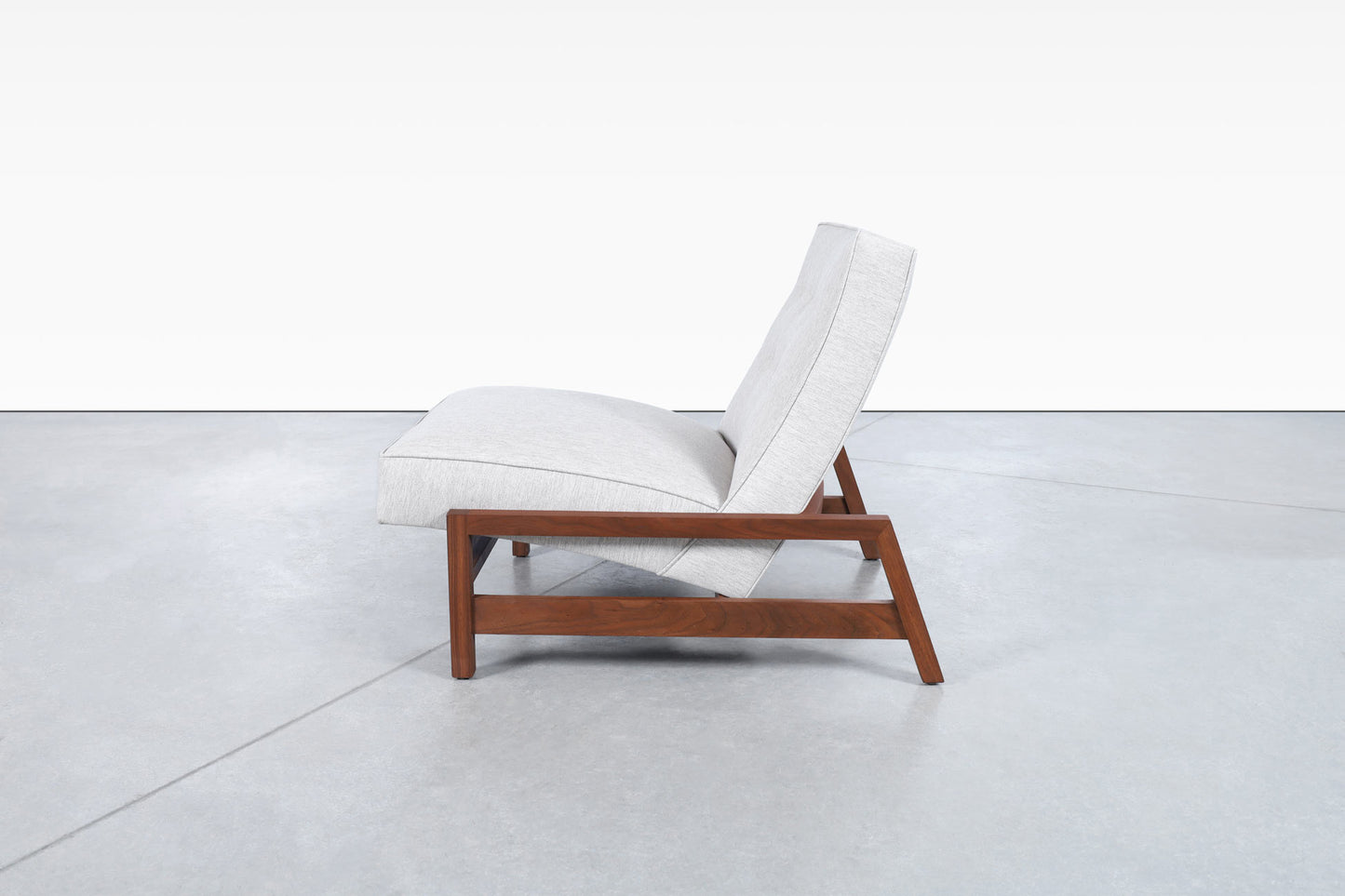 Mid-Century Walnut Lounge Chair and Ottoman Styled After Tobia Scarpa