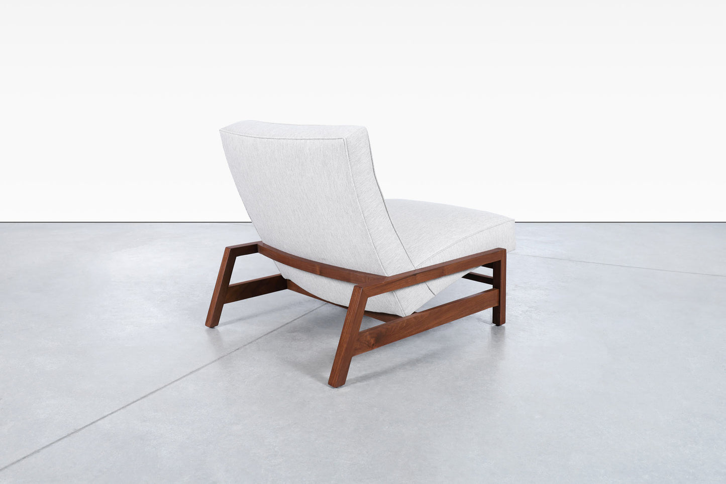 Mid-Century Walnut Lounge Chair and Ottoman Styled After Tobia Scarpa