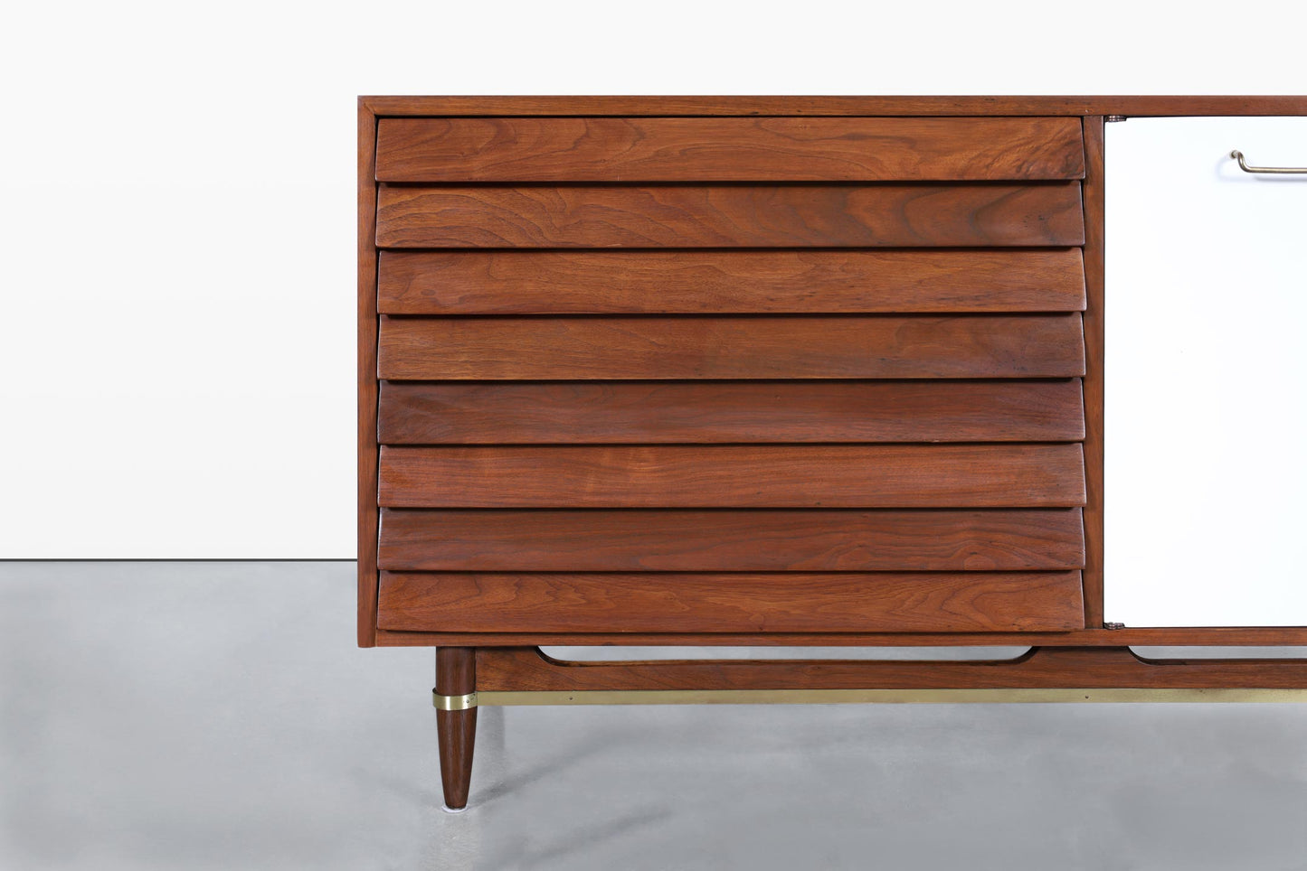 Mid-Century Walnut and Lacquer Credenza by American of Martinsville