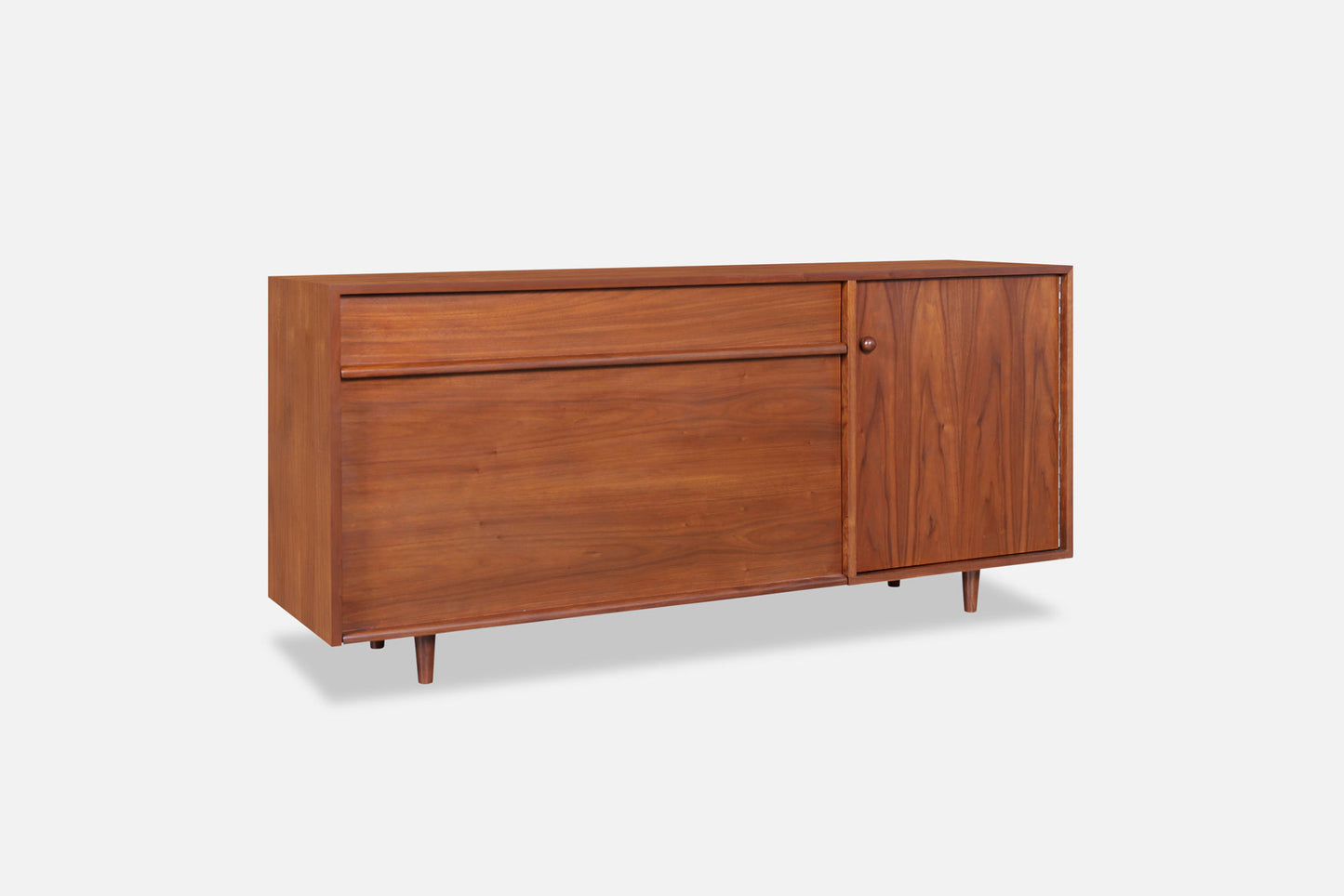 Milo Baughman Walnut Credenza by Glenn of California