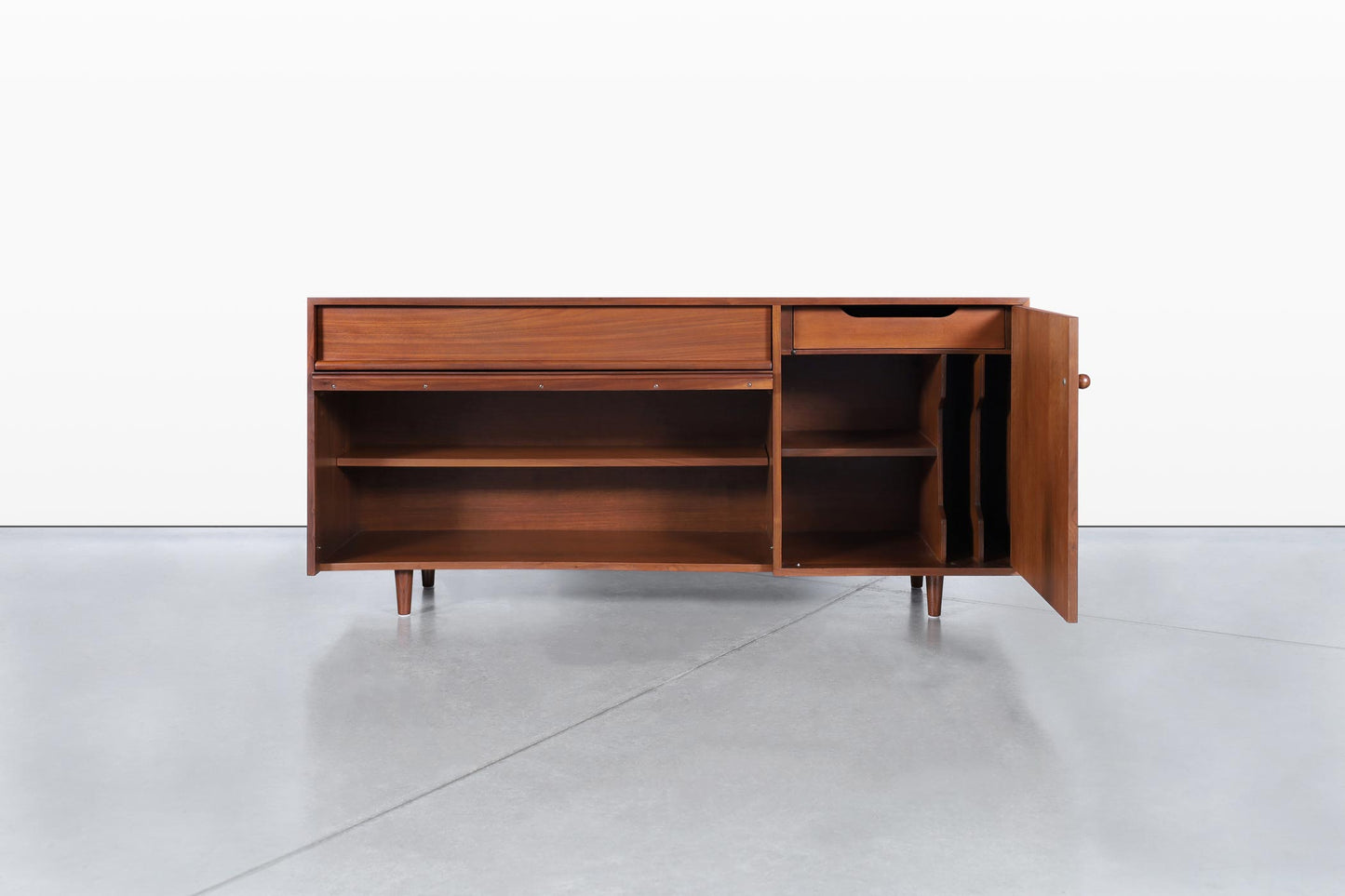 Milo Baughman Walnut Credenza by Glenn of California