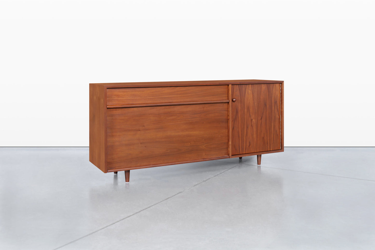 Milo Baughman Walnut Credenza by Glenn of California
