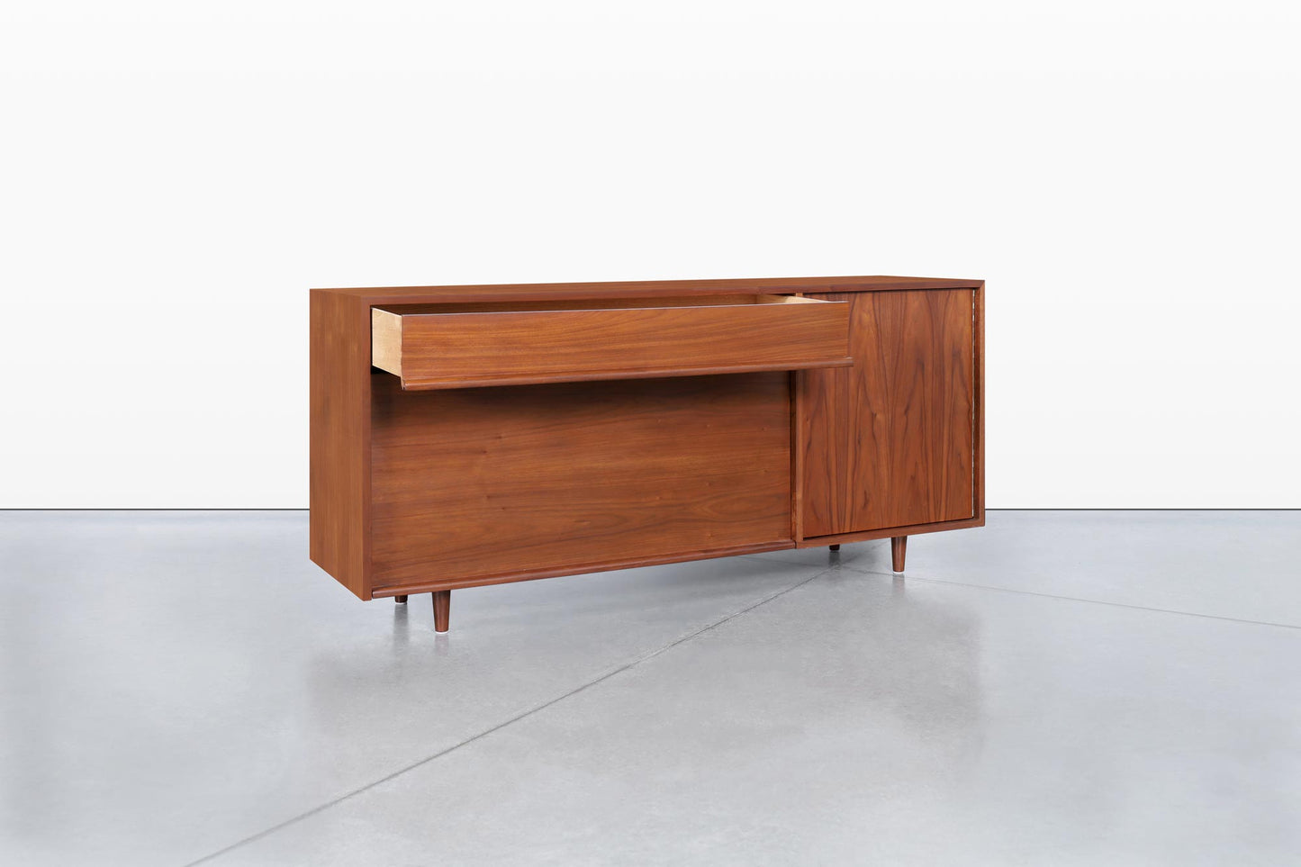 Milo Baughman Walnut Credenza by Glenn of California