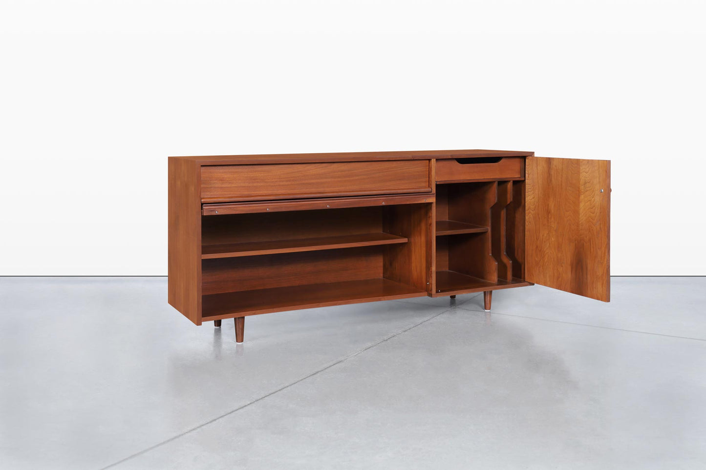 Milo Baughman Walnut Credenza by Glenn of California