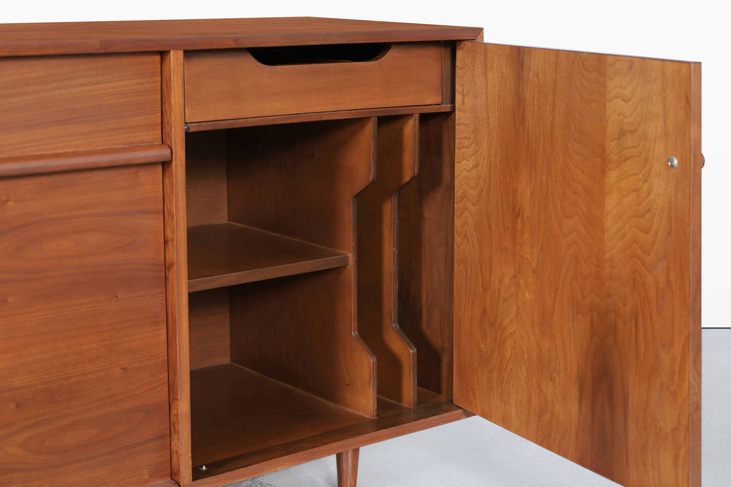 Milo Baughman Walnut Credenza by Glenn of California