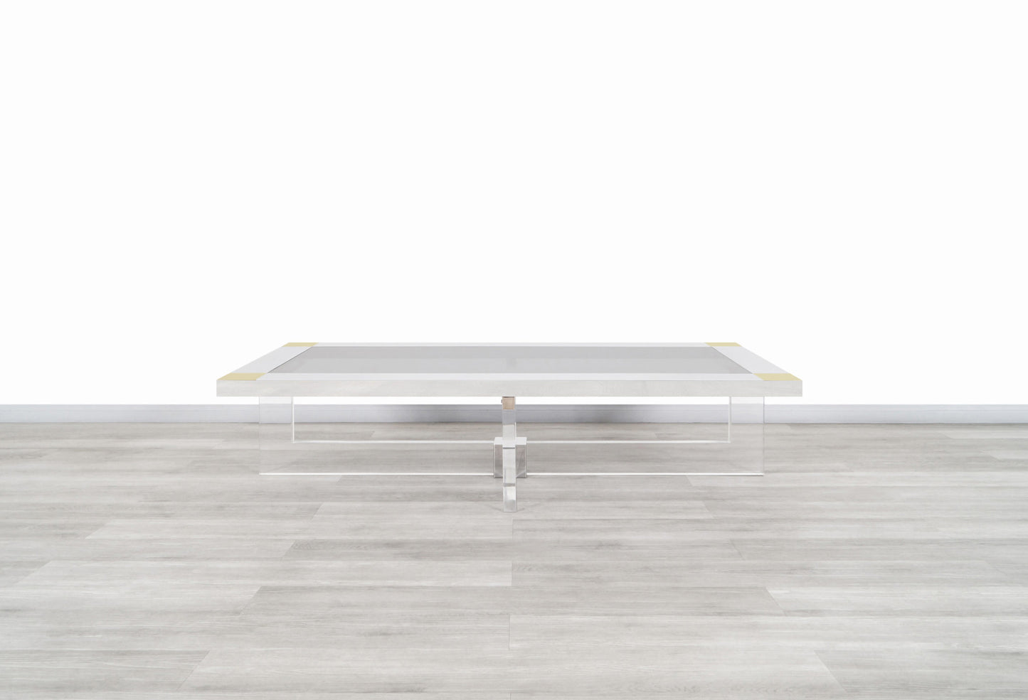 Monumental Italian Chrome and Lucite Coffee Table by Sandro Petti