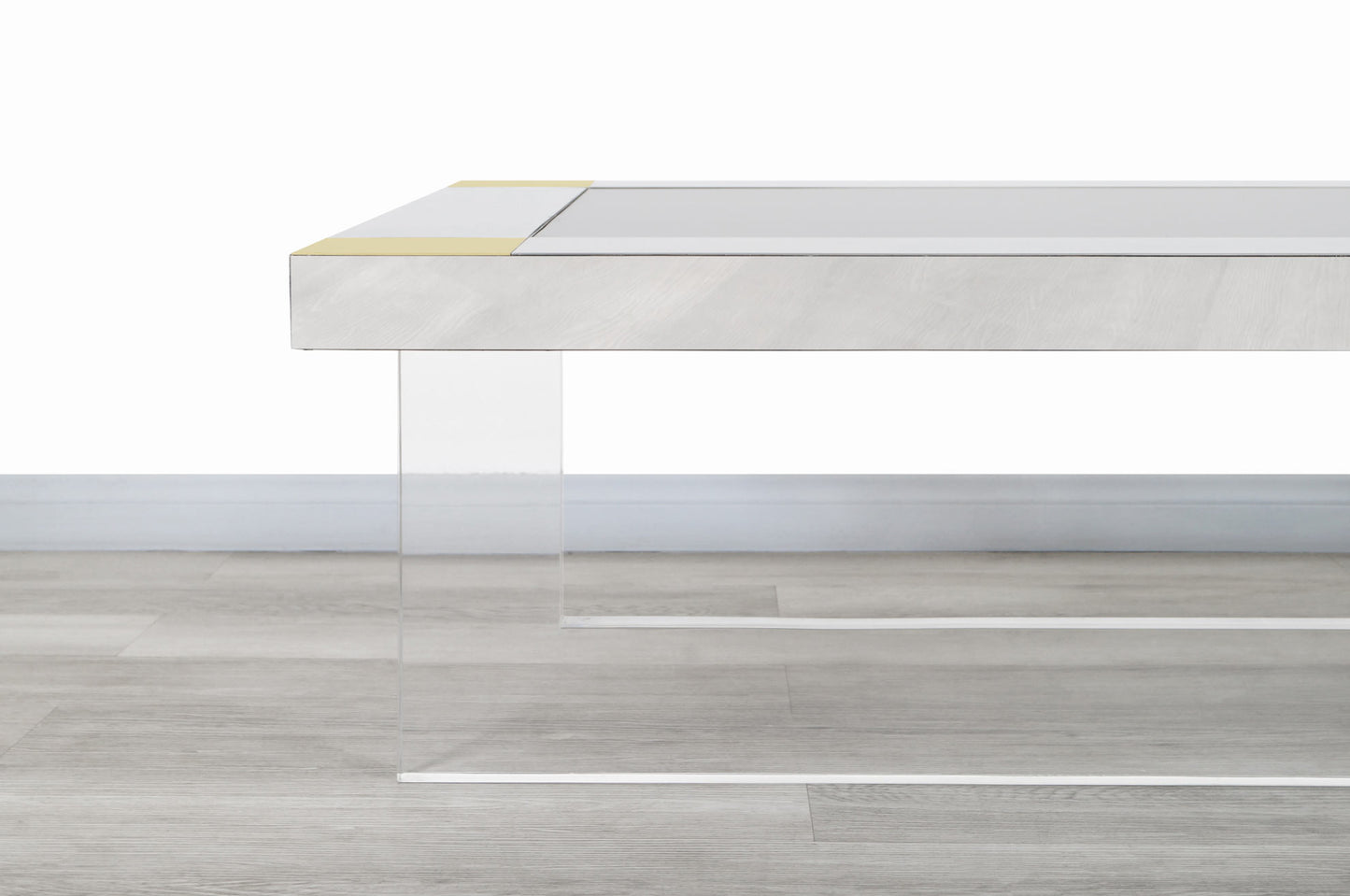 Monumental Italian Chrome and Lucite Coffee Table by Sandro Petti