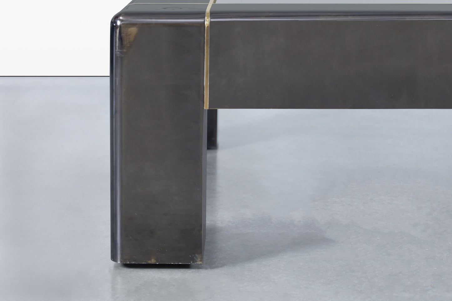 Monumental Gunmetal Coffee Table by Karl Springer
