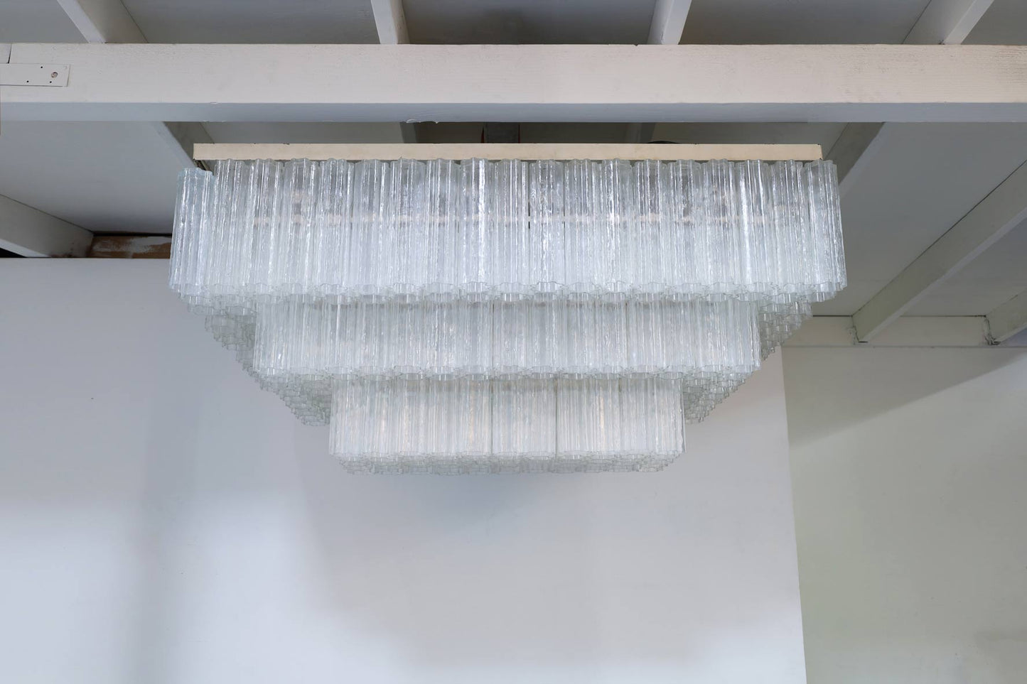 Monumental Italian Murano Glass "Tronchi" Chandelier by Venini