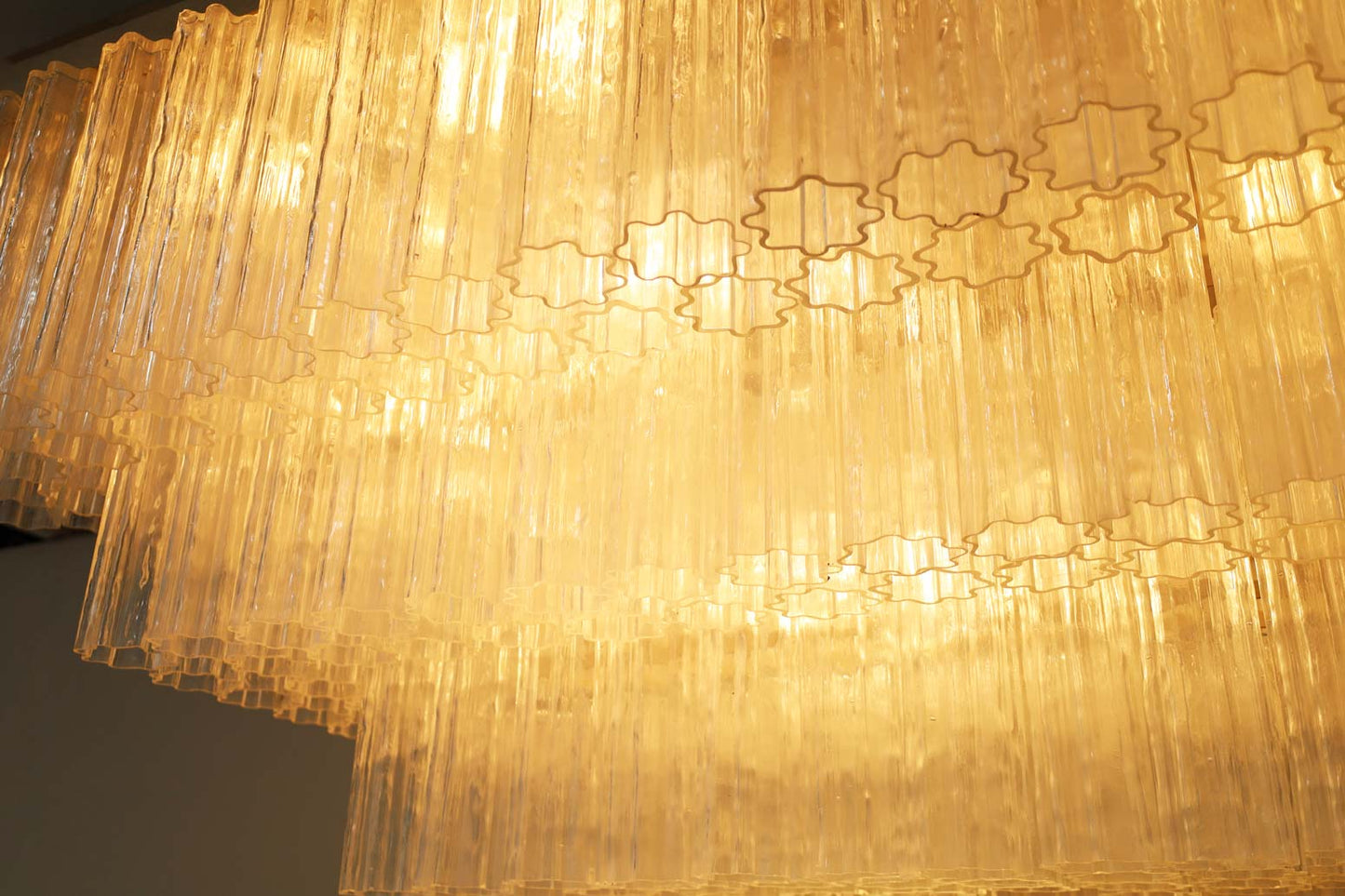 Monumental Italian Murano Glass "Tronchi" Chandelier by Venini
