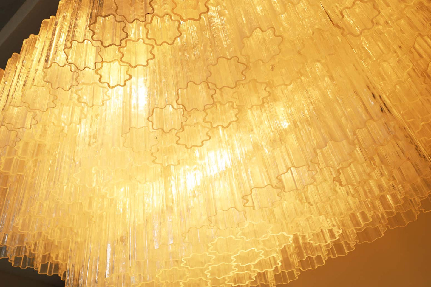 Monumental Italian Murano Glass "Tronchi" Chandelier by Venini