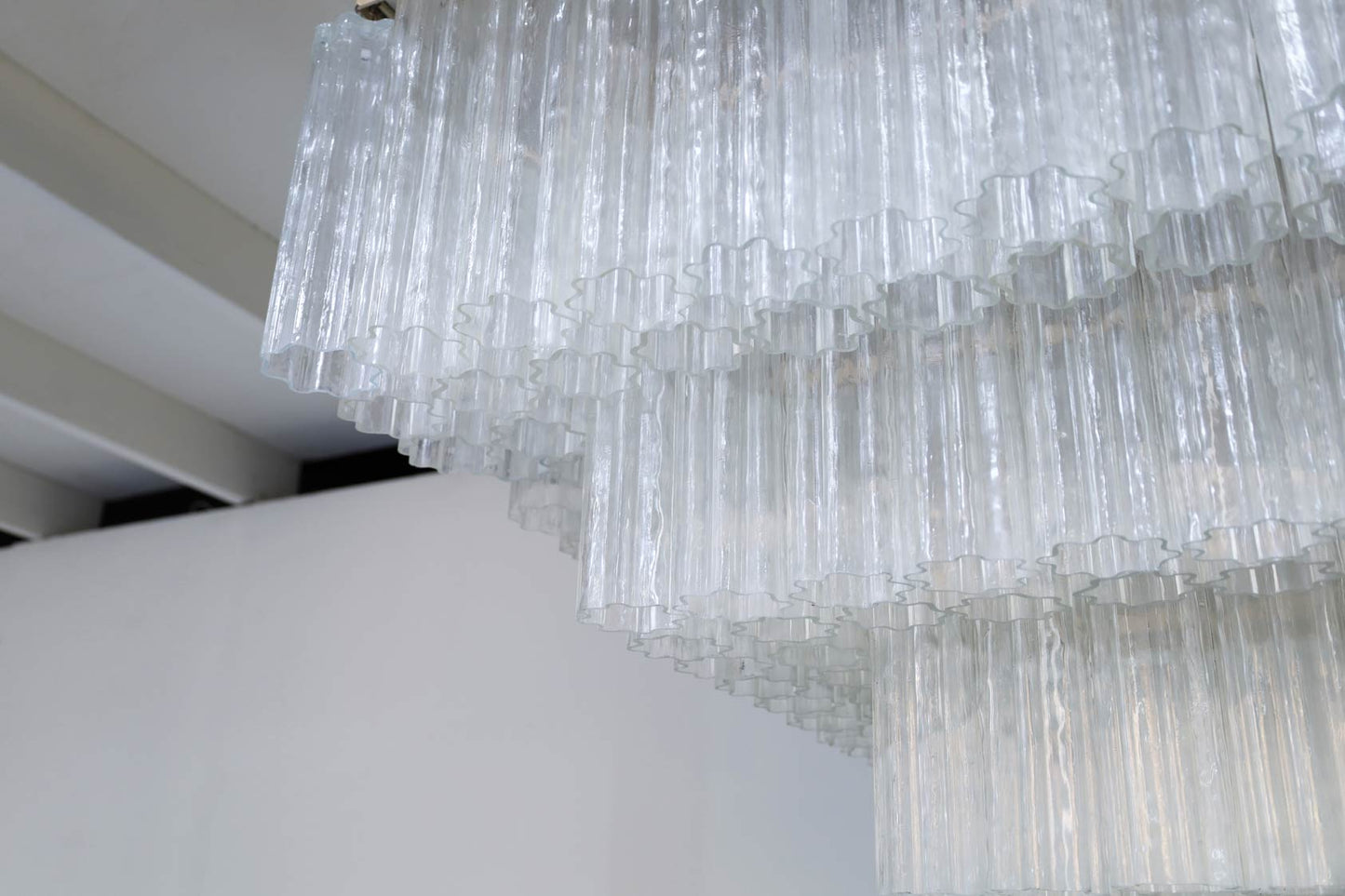 Monumental Italian Murano Glass "Tronchi" Chandelier by Venini