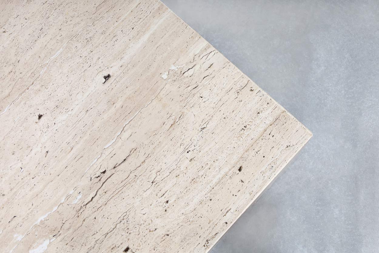 Monumental Italian Travertine Coffee Table