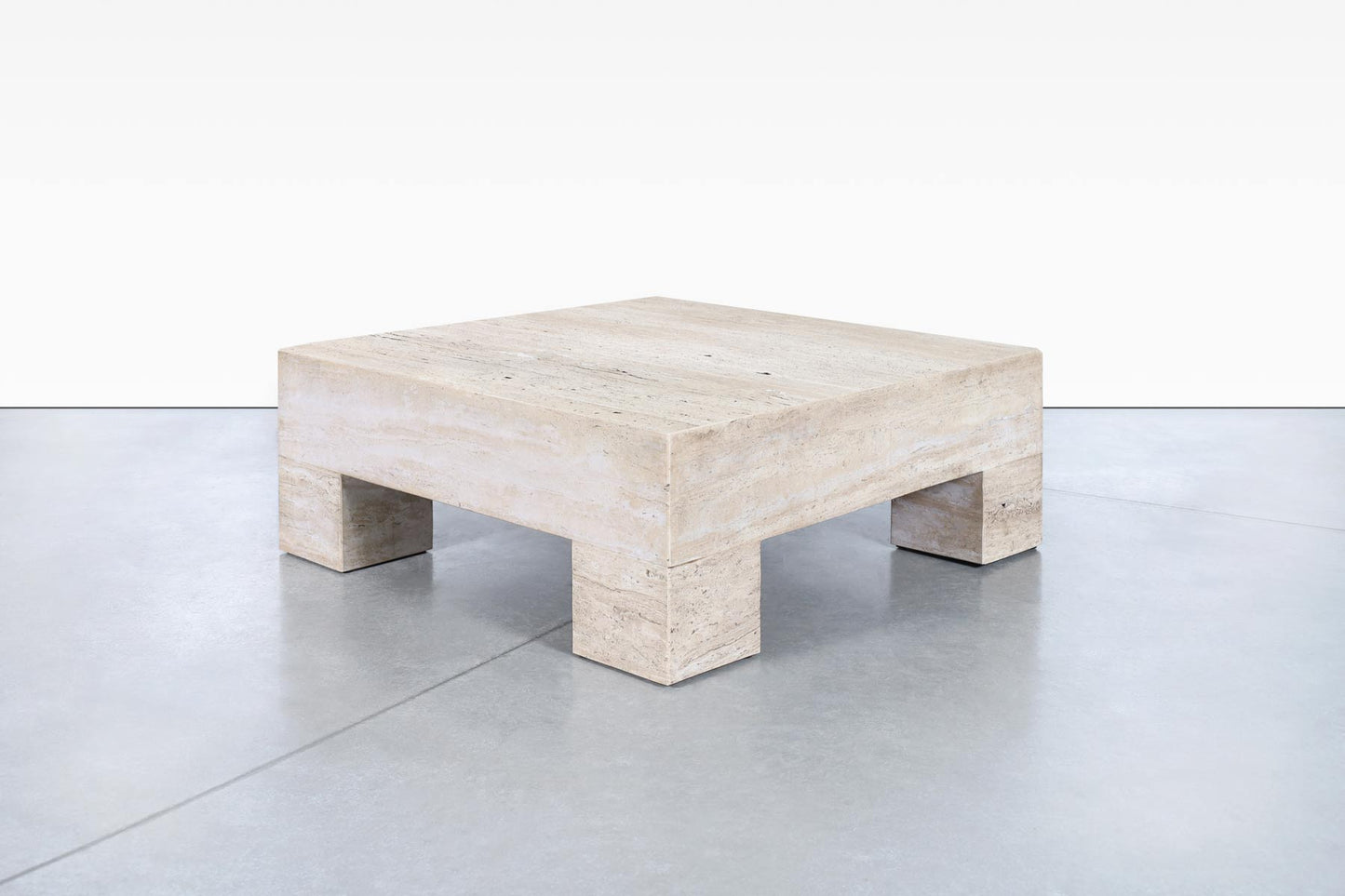 Monumental Italian Travertine Coffee Table