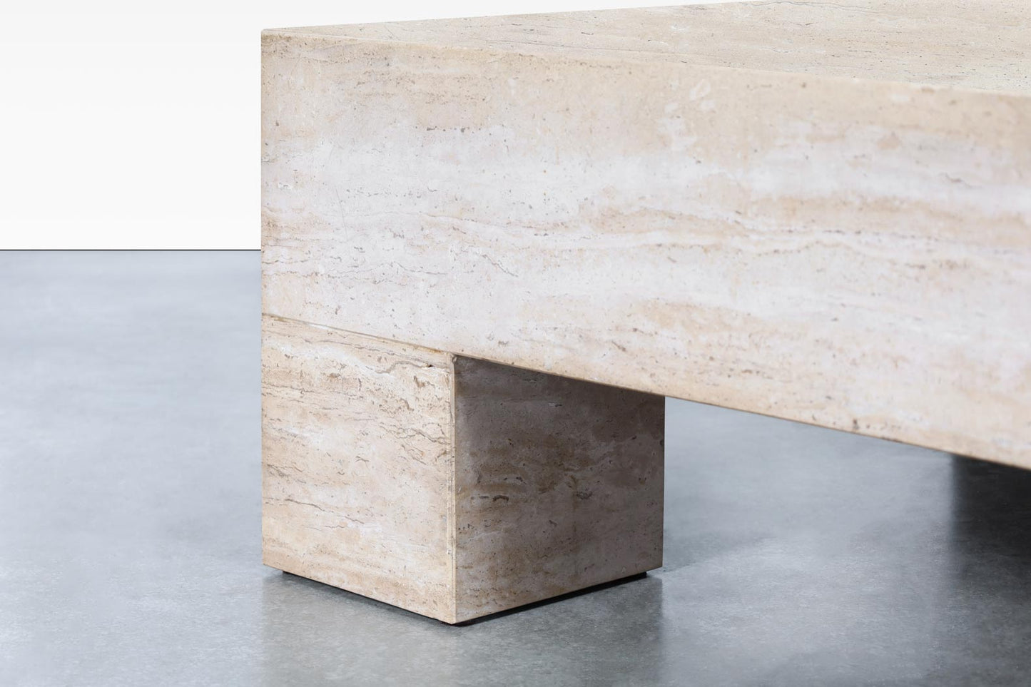 Monumental Italian Travertine Coffee Table