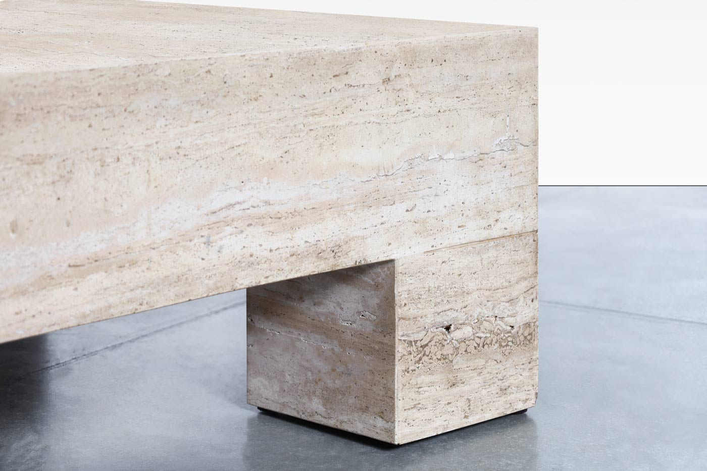 Monumental Italian Travertine Coffee Table