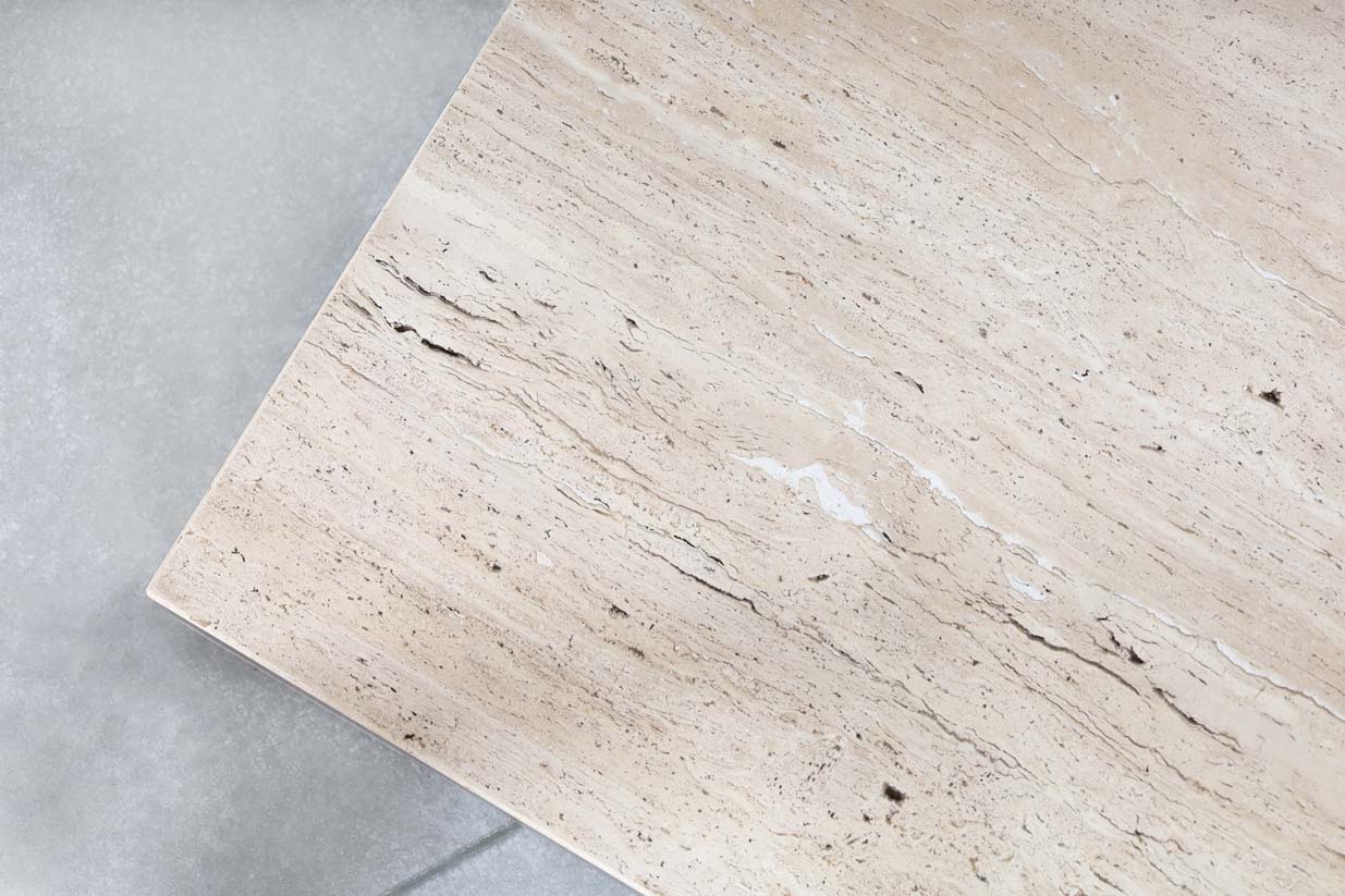 Monumental Italian Travertine Coffee Table