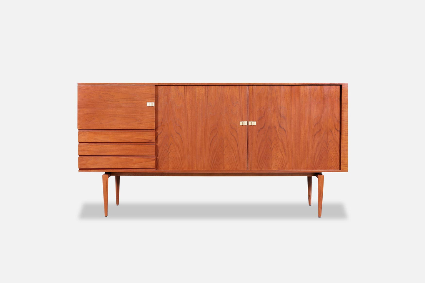 Monumental Teak Tambour Door Sideboard by H.W. Klein for Bramin
