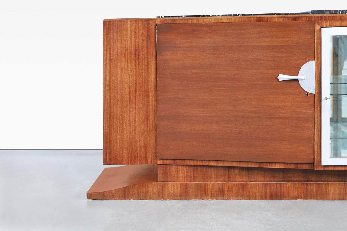 Monumental Art Deco Walnut and Marble Credenza by Maurice Rinck