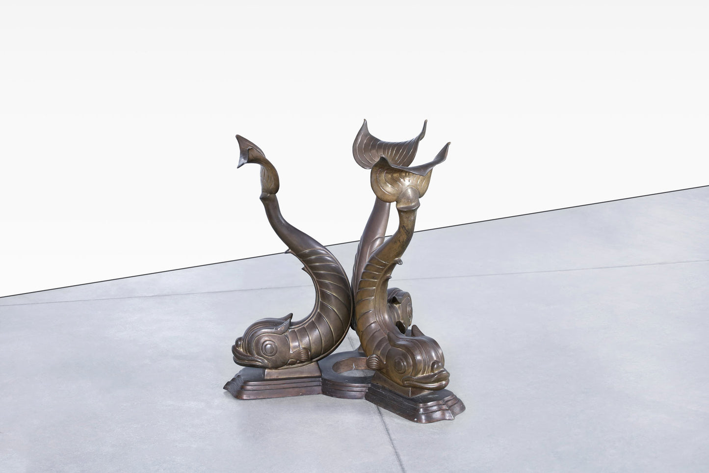 Monumental Bronze Koi Fish Dining Table