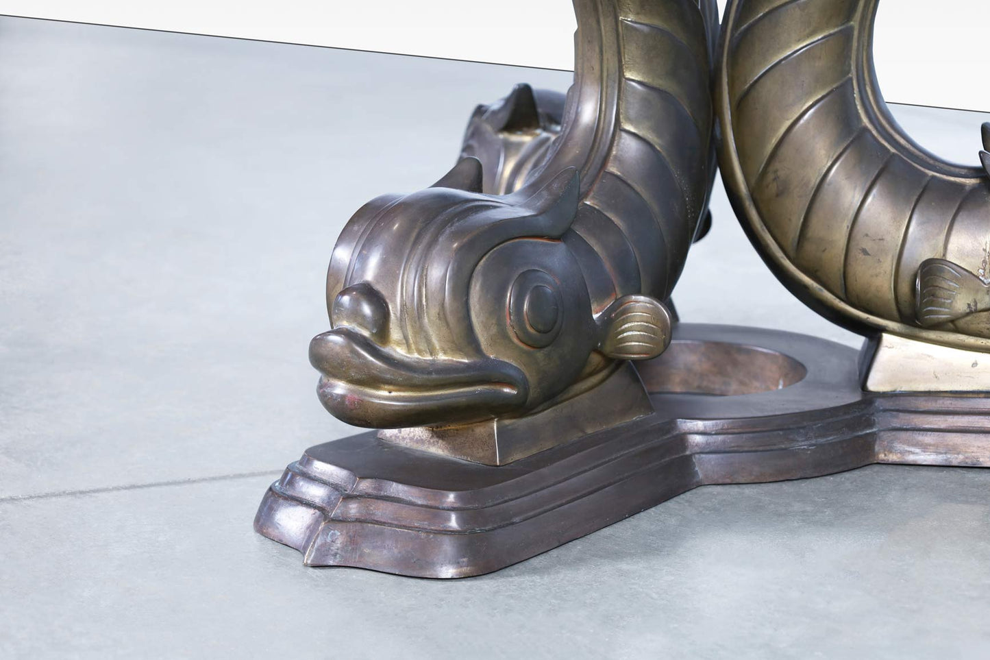 Monumental Bronze Koi Fish Dining Table